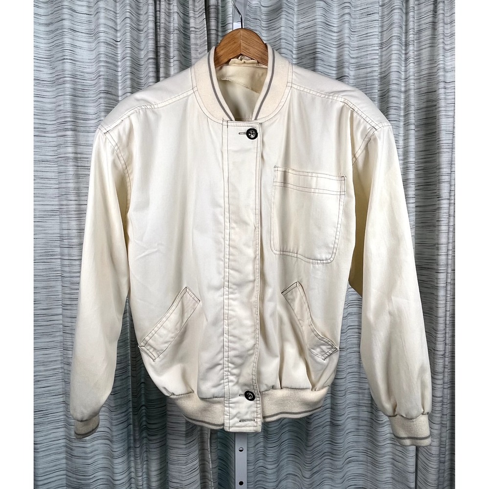 Made in USA VTG 80s Hunter's Glen Women's Medium Jacket Shoulder Pads Button & Z